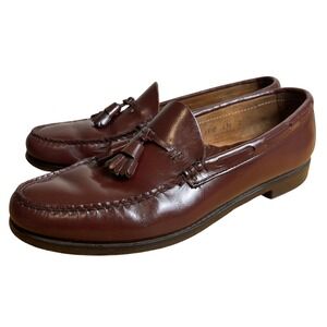 Weejuns GH Bass and Co Wine Red Leather Kiltie Tassel Loafer Shoes Men's 11‎ C